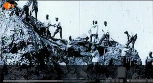 Workers on the Trans-Siberian Railway construction. Screenshot from the recent Siberia documentary