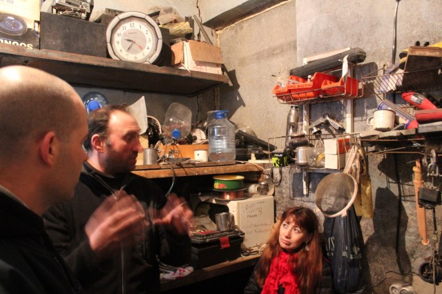 A lively garage discussion